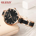 OLEVS 5872 mode femmes robe cadeau montre-bracelet japon Movt réserve de marche montre à Quartz pour femmes acier ceinture horloge